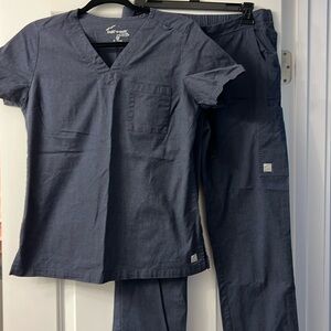 Uniform Advantage Butter Soft Stretch Scrub Set - Size S - Heather Charcoal